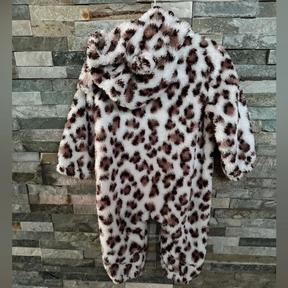 Leopard Print Kids soft warm onesie
